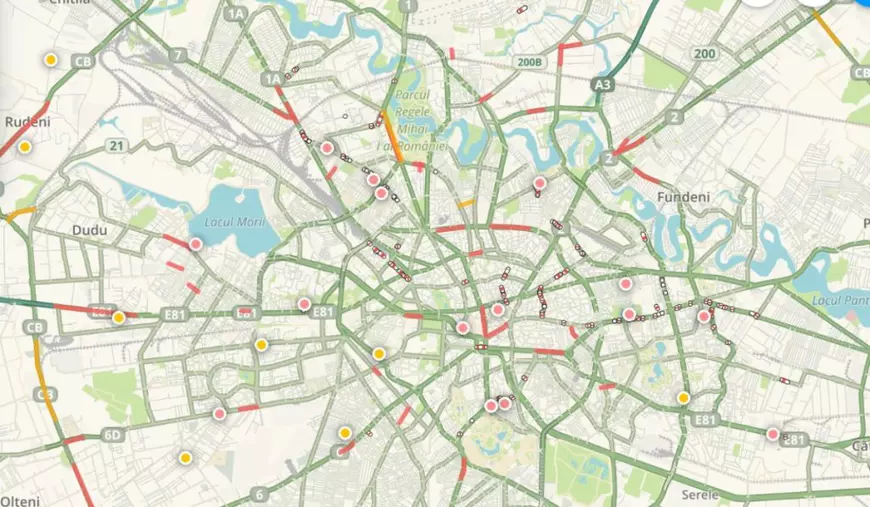 Trafic intens în București în prima zi de școală. Harta bulevardelor aglomerate din nordul și vestul Capitalei