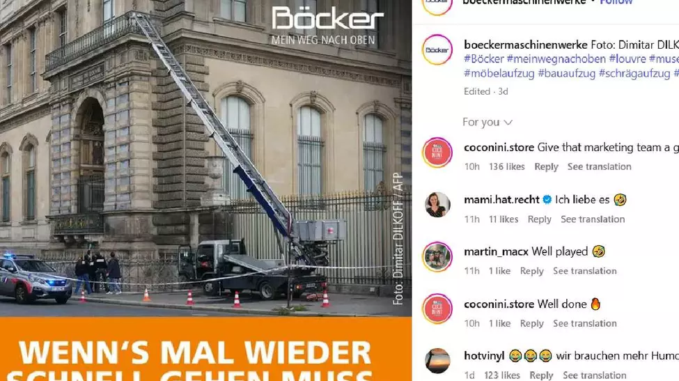 Jaful de la Luvru: Liftul folosit promovabil de Böcker